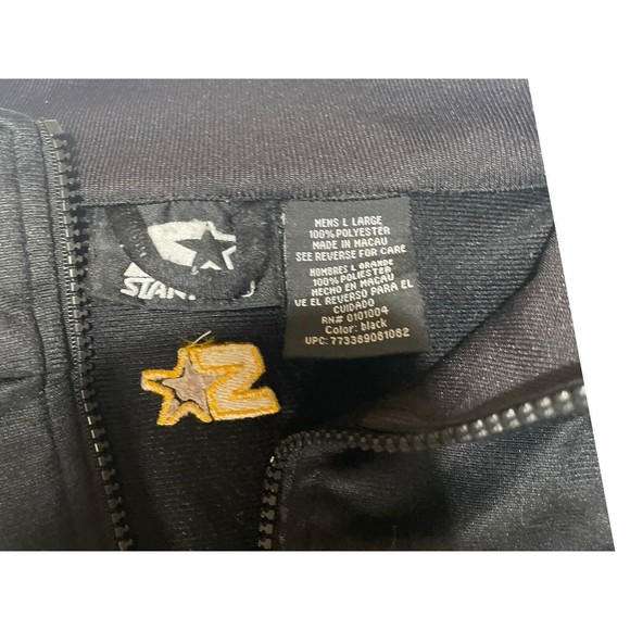 VINTAGE Starter Full Zip Sweater Size Large Mens Y2K Black Stripe Logo Star EUC‎ - Picture 15 of 16